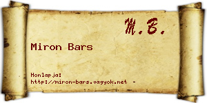 Miron Bars névjegykártya